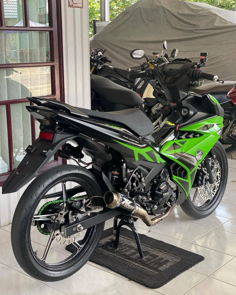 Exciter 150 độ mâm CNC 5 cây màu xanh dương tông xuyệt tông đẹp