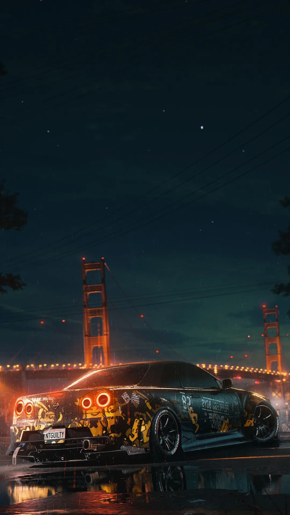 Cài đặt hình nền xe dưới mưa hd sắc nét cho desktop