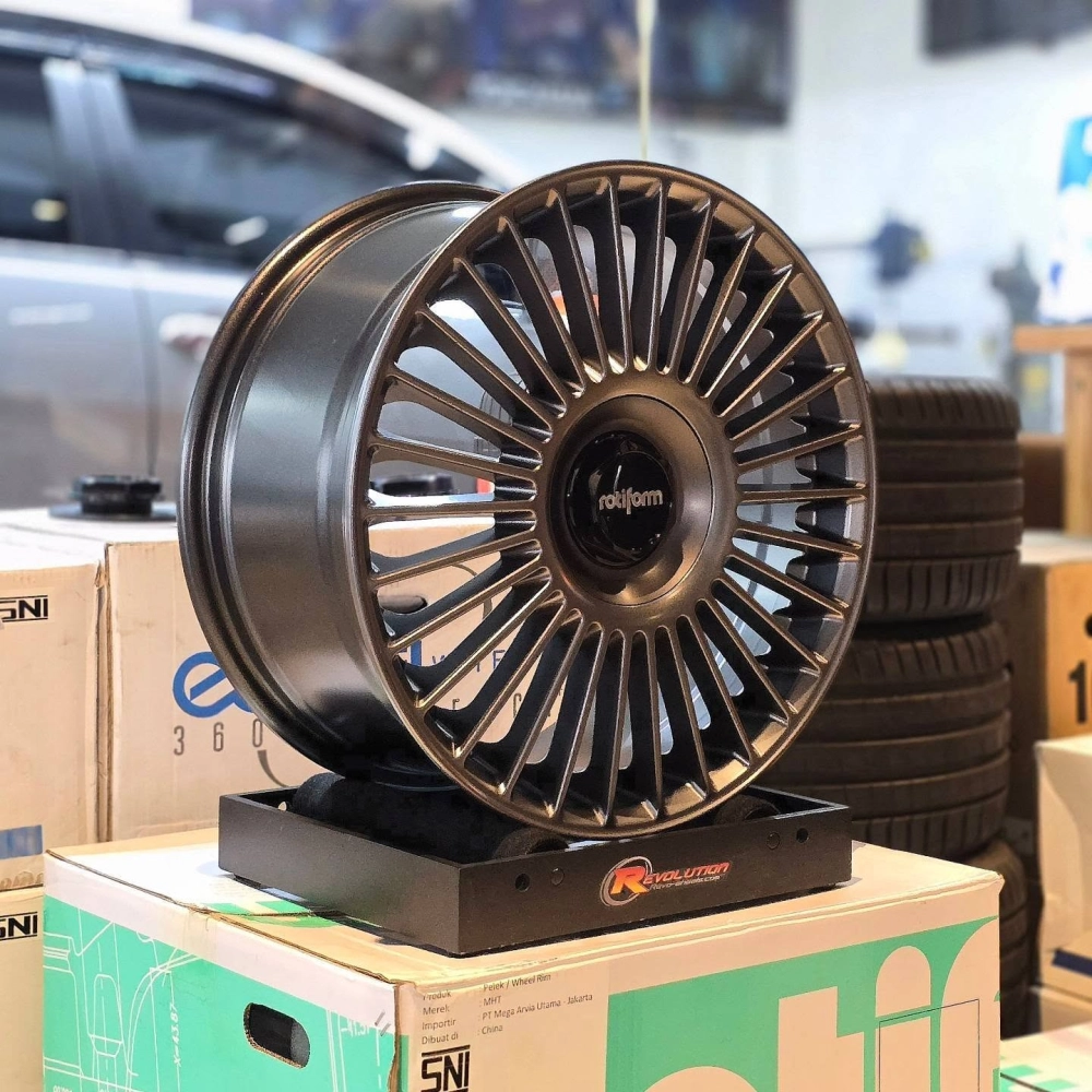 Mâm đúc Rotiform kiểu tuabin nhiều nan màu xám titan sang trọng