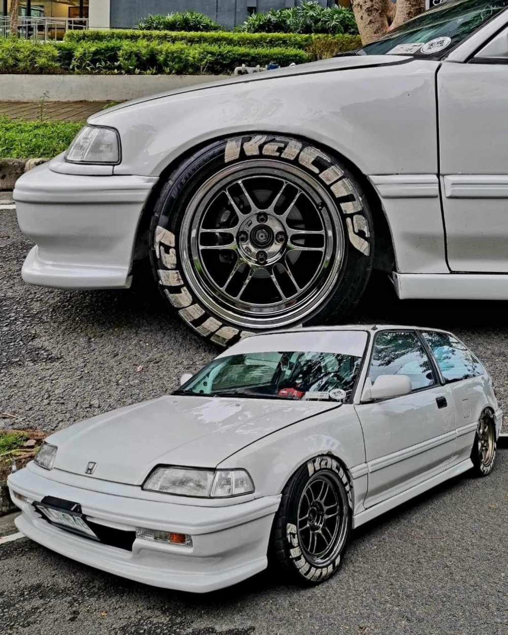 Honda Civic cổ độ mâm Enkei RPF1 mạ crom sáng bóng ấn tượng