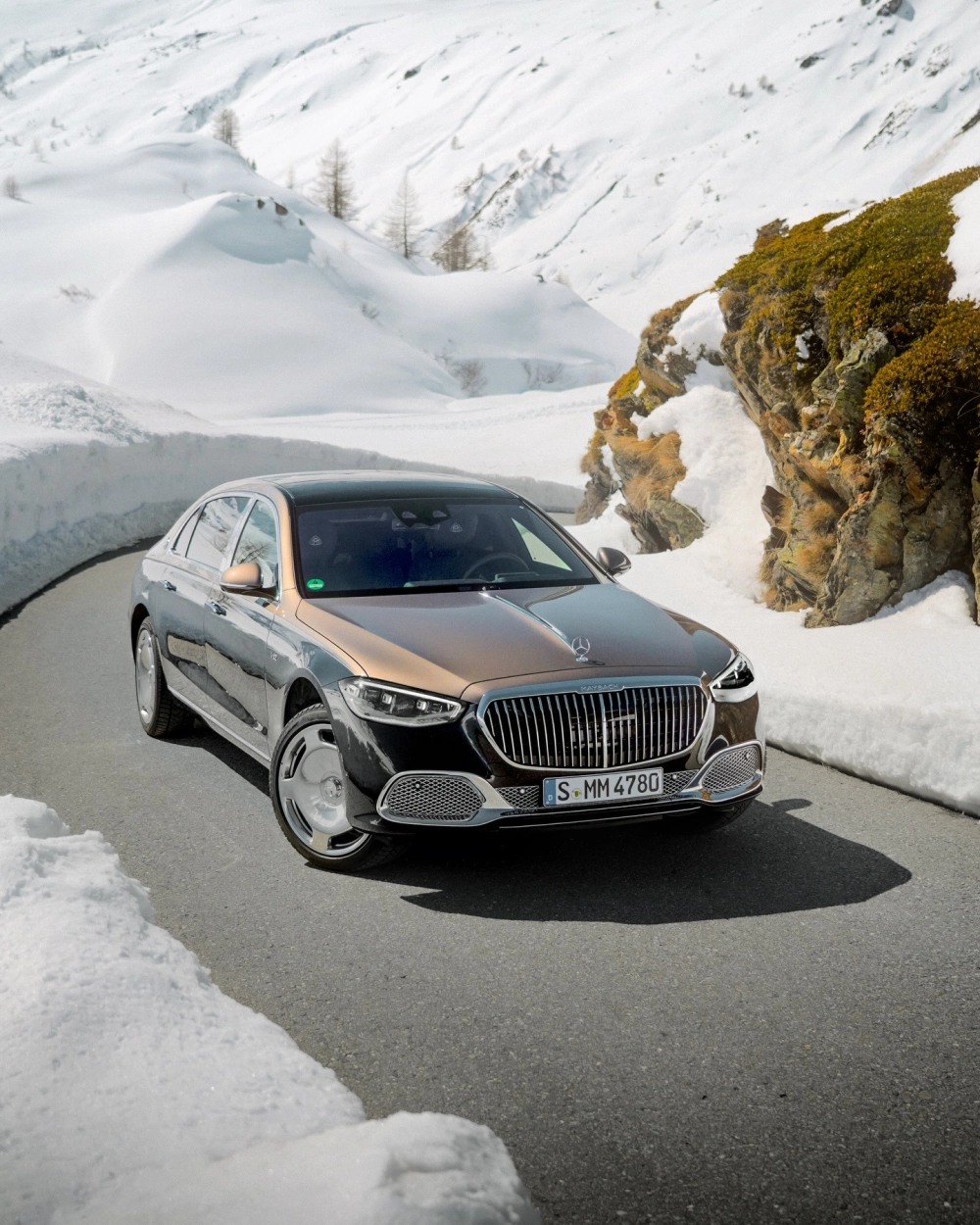 Bộ mâm Maybach đa chấu đen phay xước kèm lốp mới sẵn sàng