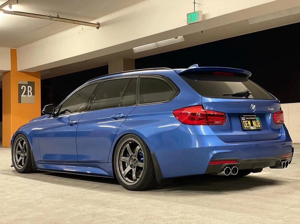 BMW Wagon xanh độ mâm TE37 hạ gầm phong cách JDM chất