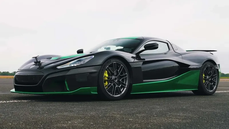 Hình rimac nevera quay từ trên cao ấn tượng và độc đáo