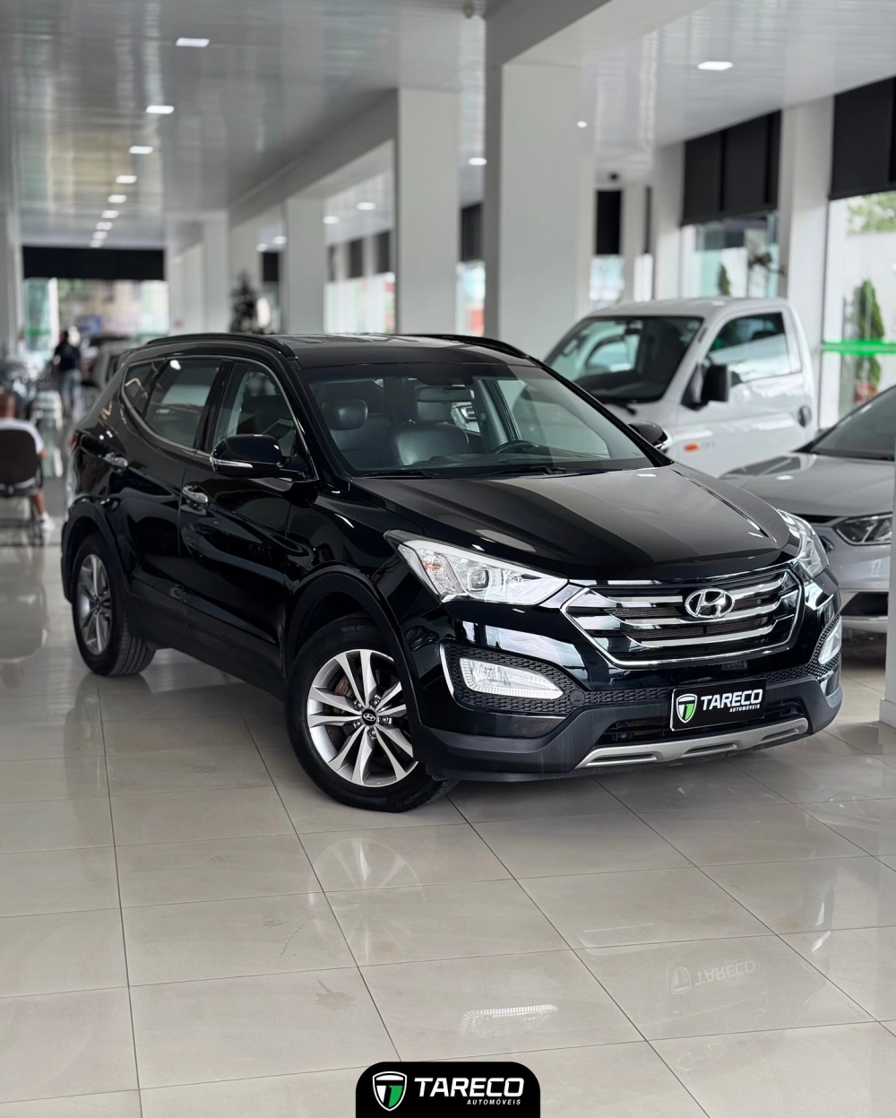 SantaFe độ mâm phay xước 5 chấu kép xe màu xanh đen cao cấp