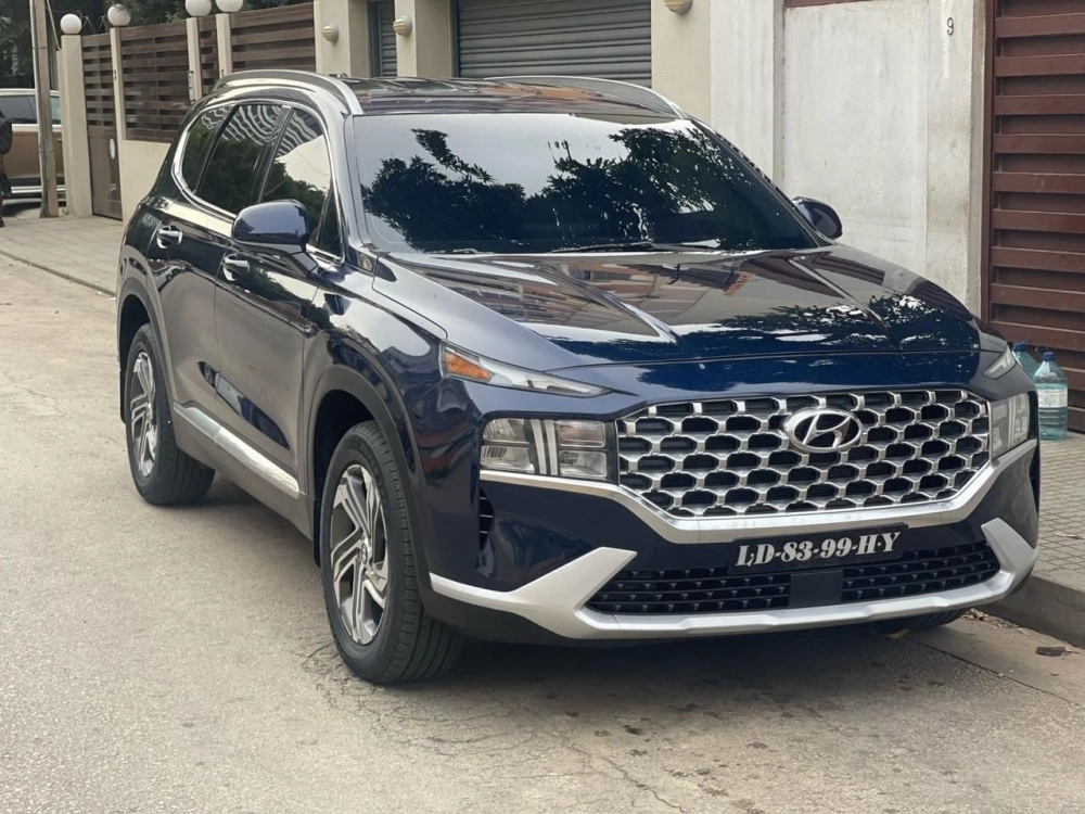 SantaFe độ mâm hình cánh hoa phay bóng xe màu xám xi măng đẹp